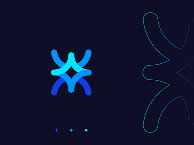 Abstract logo - Star, Spider, Web abstract ai artificial intelligence blockchain blue crypto custom design icon logo logo design logodesign logotype simple space spider star symbol web3 x