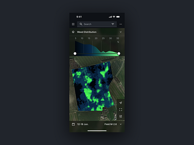 Detecting Weed Distribution agriculture analytics app chart design detect digital farm farming field ios locate map navigate smart ui ui design uiux ux weed