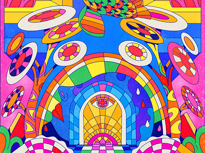 colorful poster art artwork cubisme dessign dessin editorial fashion geometric gigposter graphic design horoscope illustration old school pattern procreate psychedelic yoaz