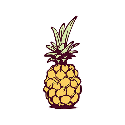 Pineapple Illustration delight design drawing elegance exotic freshness fruit golden harvest health illustration juicy pineapple summer sweet tropical vector yellow