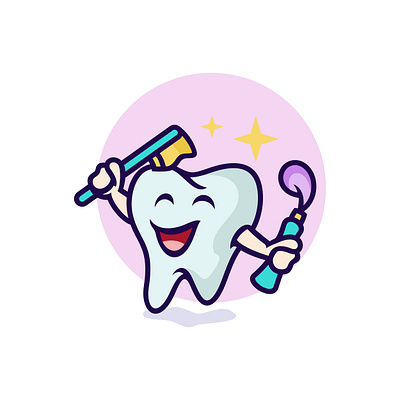 Happy Tooth Illustration bright cheerful cute dental dentist design drawing enamel expression happy healthy illustration joyful smile smiling sparkling tooth vector whites wholesome