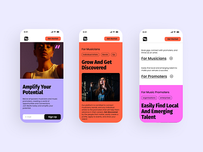 Music Platform Mobile App Design Concept agency branding colorful screens filters homepage mobile app mobile design music ui ui design ux ux design