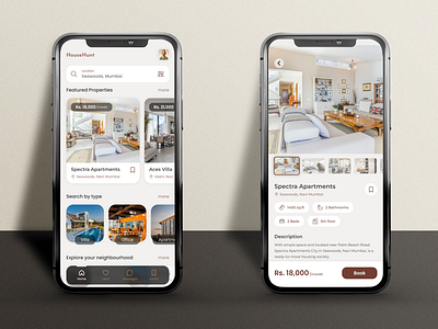 HouseHunt: Real Estate App UI graphic design home app house app house search app housing app real estate app real estate app ui ui user interface ux