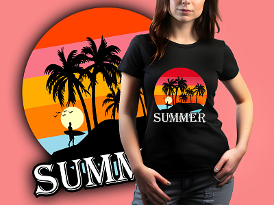 Summer T-Shirt Design branding cust custom t shirt design design graphic design graphic tshirt design illustration logo summer t shirt design typography ui ux vector