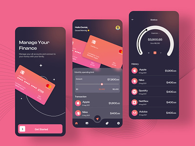 Finance App analytics app ui branding cards design figma finance app graphic design illustration logo ui