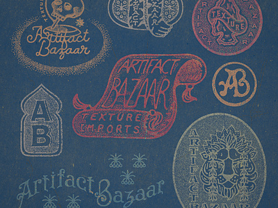 Initial Sketches antique art artifact badge bazaar brand assets branding concept art concepts eastern esoteric flash sheet initial sketches logo flash notebook retro sketches stamp vintage visual identity