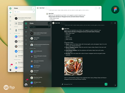 ChatGPT Redesign Concept (Figma Freebie) ai app chat app chat bot chatgpt community dark mode dark theme figma figma freebie figma prototype freebie gtp light theme openai product design prototype theme switch ui kit uplabs ux design