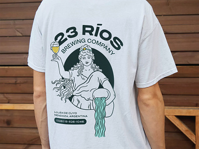 23 Ríos / T-Shirt art direction branding brewery merch design graphic design illustration merch print t shirt tshirt design