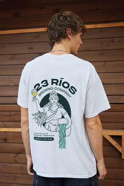 23 Ríos / T-Shirt art direction branding brewery merch design graphic design illustration merch print t shirt tshirt design
