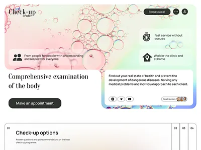 Hero section for Check-up centre branding design hero section home screen illustration landing page site ui uiux web design website