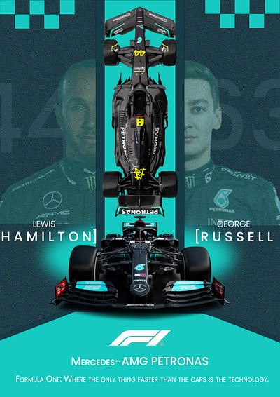 Mercedes AMG Petronas branding graphic design