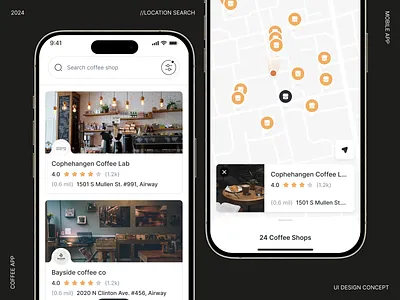 Coffee App - Mobile App app design application design coffee coffee app coffee shop design figma mobile app ui uiux user experience user interface ux