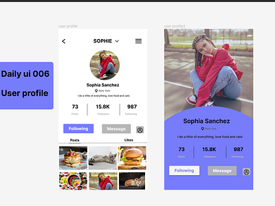 Daily ui 006 dailyui design ui ui challenge userprofile vector