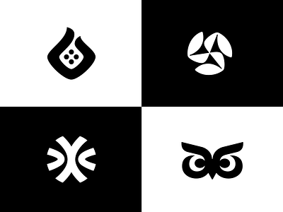 4 Black And White Logos branding logo