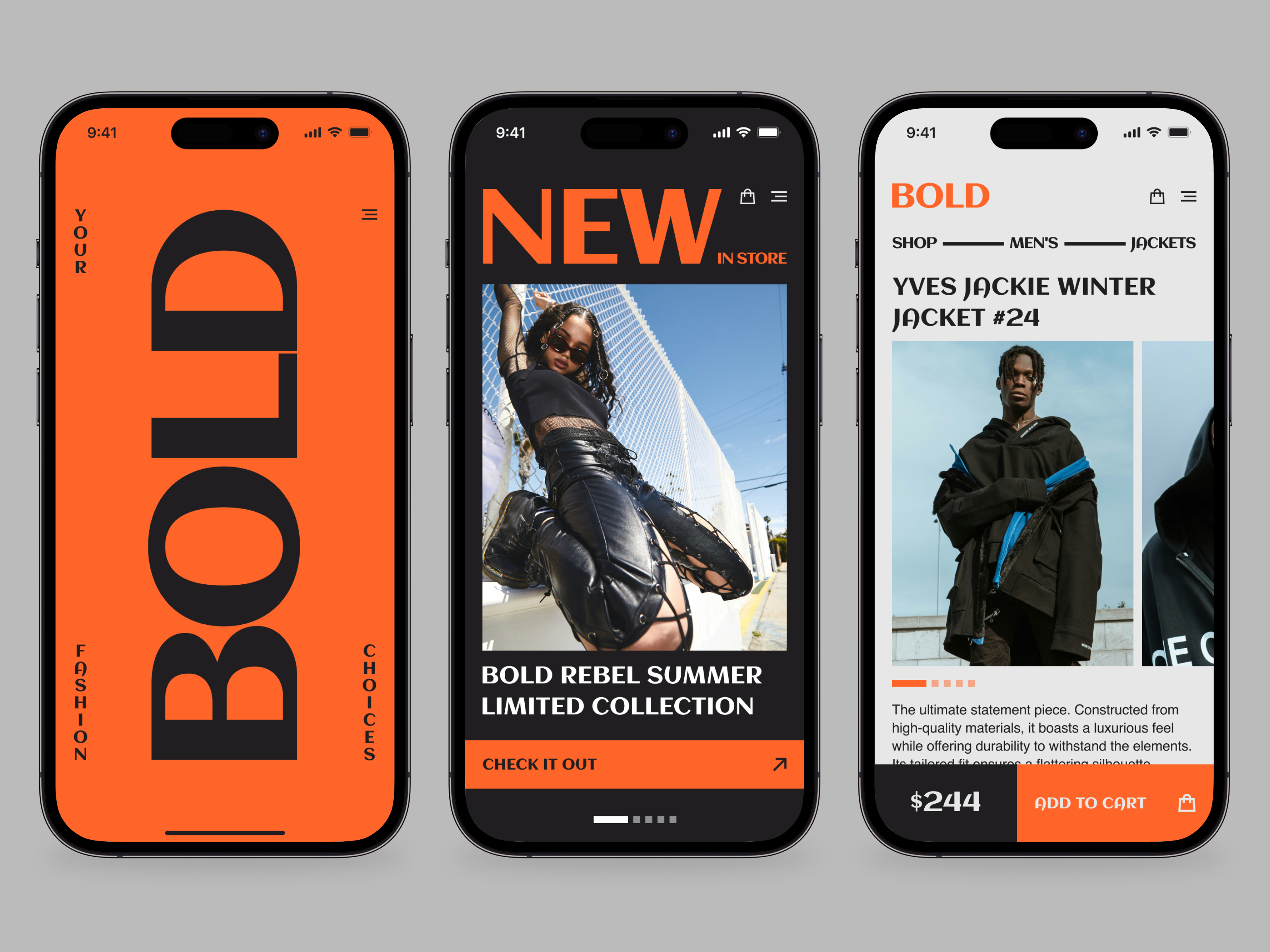 Fashion Store Website Concept apparel asos bold clothing e commerce ecommerce fashion graphic design mobile online shopping online store orange typography web web design website