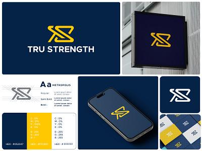 Concept: TRU-STRENGH-Logo-Design (Unused). abstract logo app logo brand identity branding creative logo graphic design icon logo logo logo design logos minimal logo modern logo symbol vector visual identity