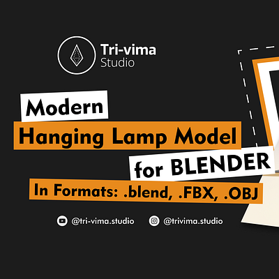 Modern Hanging Lamp Model 04 for Blender 3d 3d animation 3d design 3d rendering design illustration