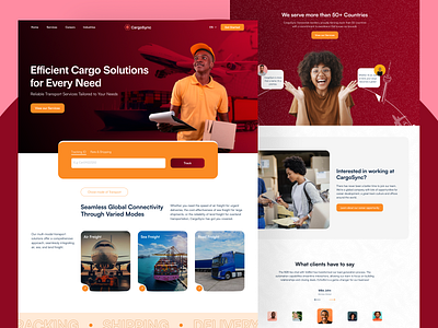 Cargo Landing Page cargo design landingpage presentation travel ui uiux