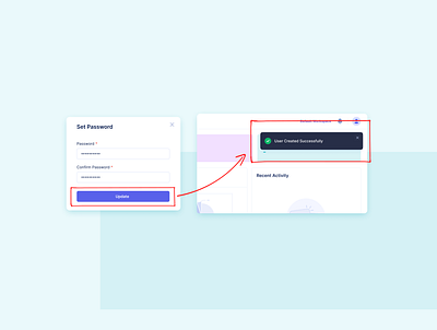 Set password & Toaster password product ui ux