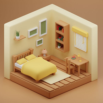 3D smooth bedroom 3d 3d bedroom bedroom blender graphic design render
