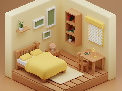 3D smooth bedroom 3d 3d bedroom bedroom blender graphic design render