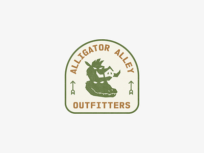 Alligator Alley Outfitters Logo Concept alligator badge badge logo boar graphic design hunt hunting logo logo concept logo design logo designer redesign vector