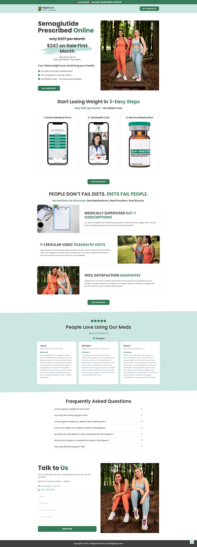 Morden Weight Loss Service Lead Generation Landing Page landing page lead generation template wordpress