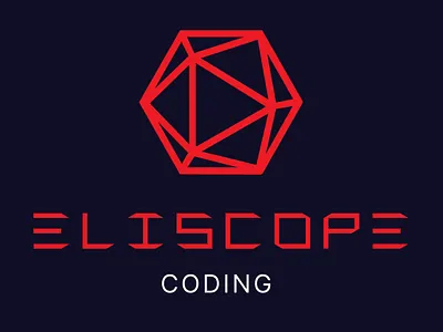 Eliscope coding branding card coding elis game graphic design illustration logo red tech web wild