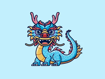 Chinese Dragon adorable dragon celebration chinese dragon chinese new year cute character cute dragon cute dragon mascot cute illustration cute mascot dragon dragon cartoon dragon logo dragon mascot happy dragon illustration illustrative logo kawaii dragon mythical creature simple illustration year of dragon