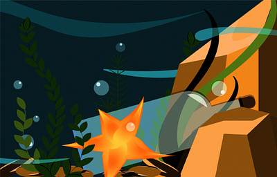 Under the water illustration vector