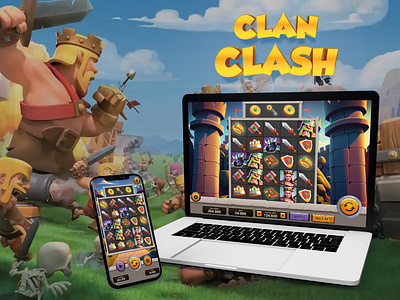 Clan Clas | Slot Game Design 3d casino clash clashofclans game gamedesign graphic design mobile mobilegame motion graphics slot ui