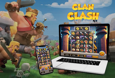 Clan Clas | Slot Game Design 3d casino clash clashofclans game gamedesign graphic design mobile mobilegame motion graphics slot ui