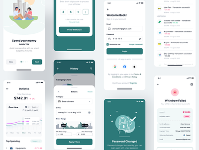 Vexapay - Finance Mobile App app card design e wallet finance financial fintech mobile mobile design onboarding payment pixlayer pop up sign in sign up transfer ui ui kit ui8 ux