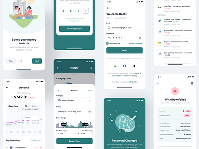 Vexapay - Finance Mobile App app card design e wallet finance financial fintech mobile mobile design onboarding payment pixlayer pop up sign in sign up transfer ui ui kit ui8 ux