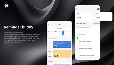 Reminder Buddy App Design by Nevina Infotech app design app development branding graphic design reminder buddy ui