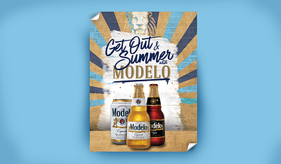 Modelo Summer POS ad branding poster art typography