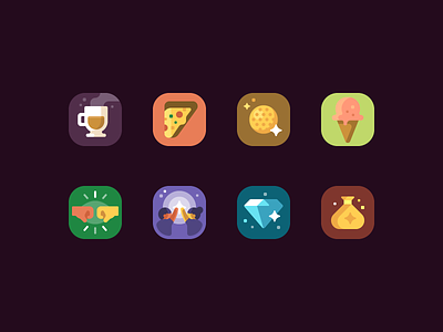 Coffee Golf: Achievements (#3) achievement coffee friendship game game design golf ice cream icon design icons mobile game prize reward trophy video game