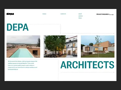 DepA architects. Studio website architectural studio company website corporate website home page interaction minimalism portfolio page portfolio website studio website trend design website for company website interaction