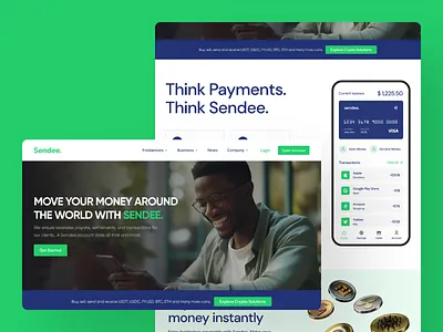 Money Transfer Landing Page branding ui ux