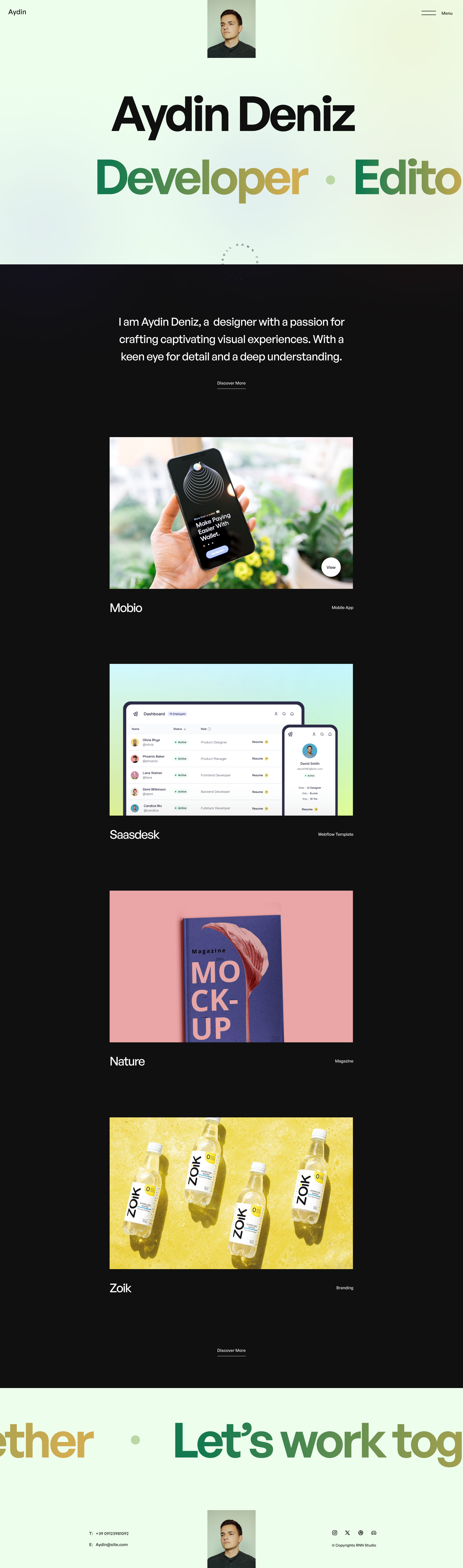 Aydin Webflow Portfolio Template illustration