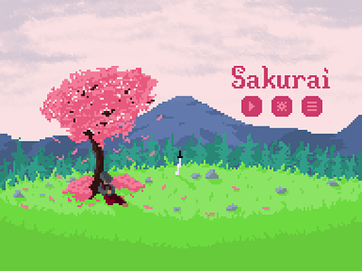 Sakurai | Mobile Game action animation app game gameplay gif japan japanese mobile game motion graphics pixel pixel art platformer rpg sakura samurai souls like