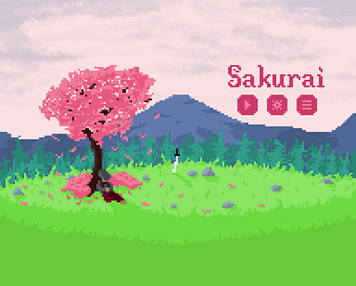 Sakurai | Mobile Game action animation app game gameplay gif japan japanese mobile game motion graphics pixel pixel art platformer rpg sakura samurai souls like