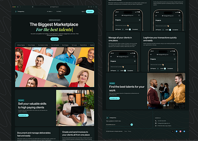 Marketplace for talents: Landing page clean design figma freelance illustration landing page marketplace ui