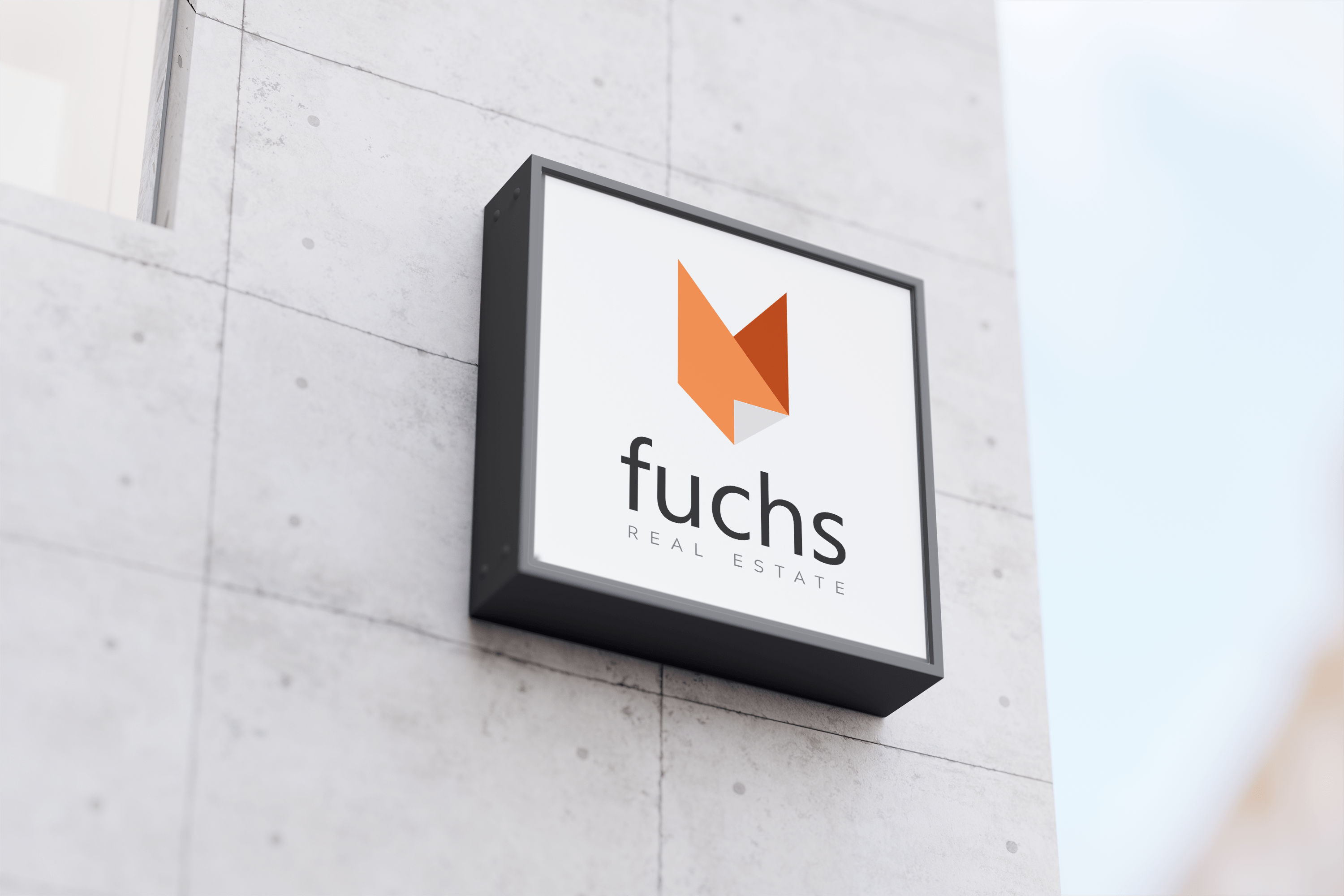 Real Estate Brand Identity Design abstract animal brand identity design branding clean fox geometrical illustration logo design minimalist orange real estate simple visual design