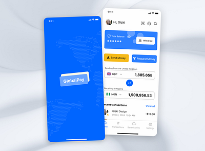 GlobalPay Mobile App app design mobile onboarding typography ui ux