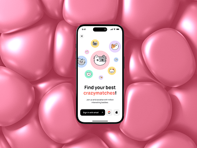 CrazyMatch Sign In app design mobile sign in sign up ui ux