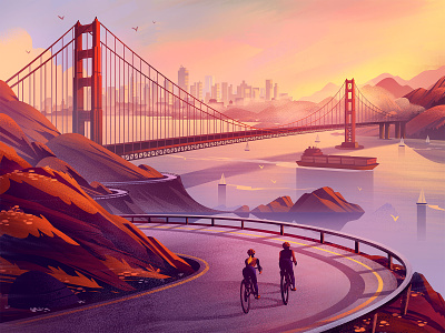 San Fran art cities cycling design illustration outdoors puzzles travel
