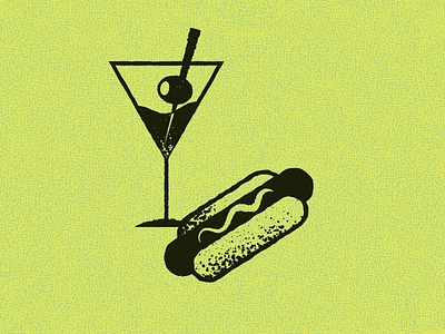 Cocktail hour conceptual illustrator dinner editorial editorial illustration editorial illustrator hot dog illustration james olstein james olstein illustration jamesolstein.com martini texture vector vector illuistrator