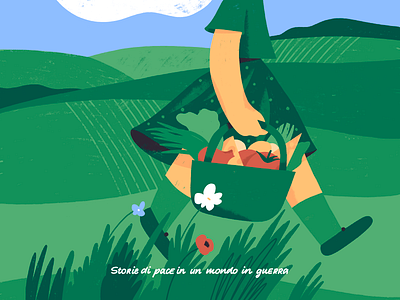 Storie di pace cover editorial green illustration magazine nature peace procreate woman