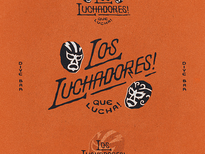 Los Luchadores Dive Bar bold branding dynamic edgy graphic design illustration logo visualidenitity